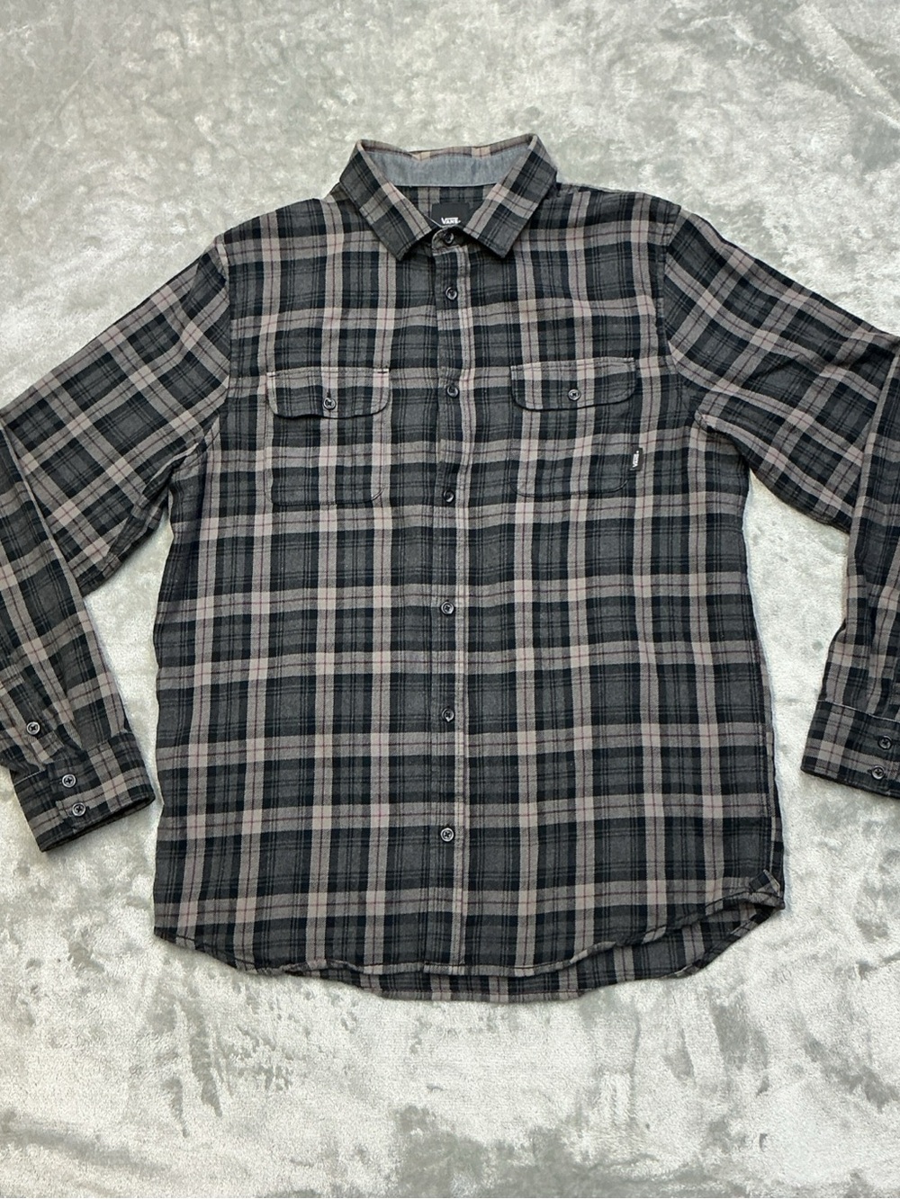 Vans Classic Fit Flannel Shirt Men’s Medium Plaid Long Sleeve Button up